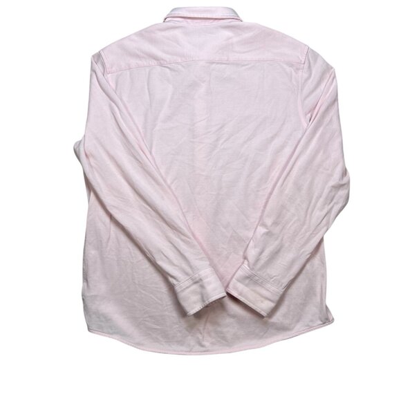 UNTUCKit Large Pink Long Sleeve Knit Shirt Button Down Golf Work - Picture 2 of 7